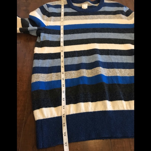 Gap Crew Neck Blue Striped Long Sleeve Sweater - Picture 6 of 8